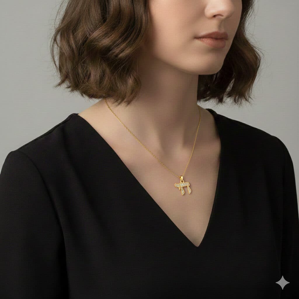 Collier Chai pavé de Zircons - image 1