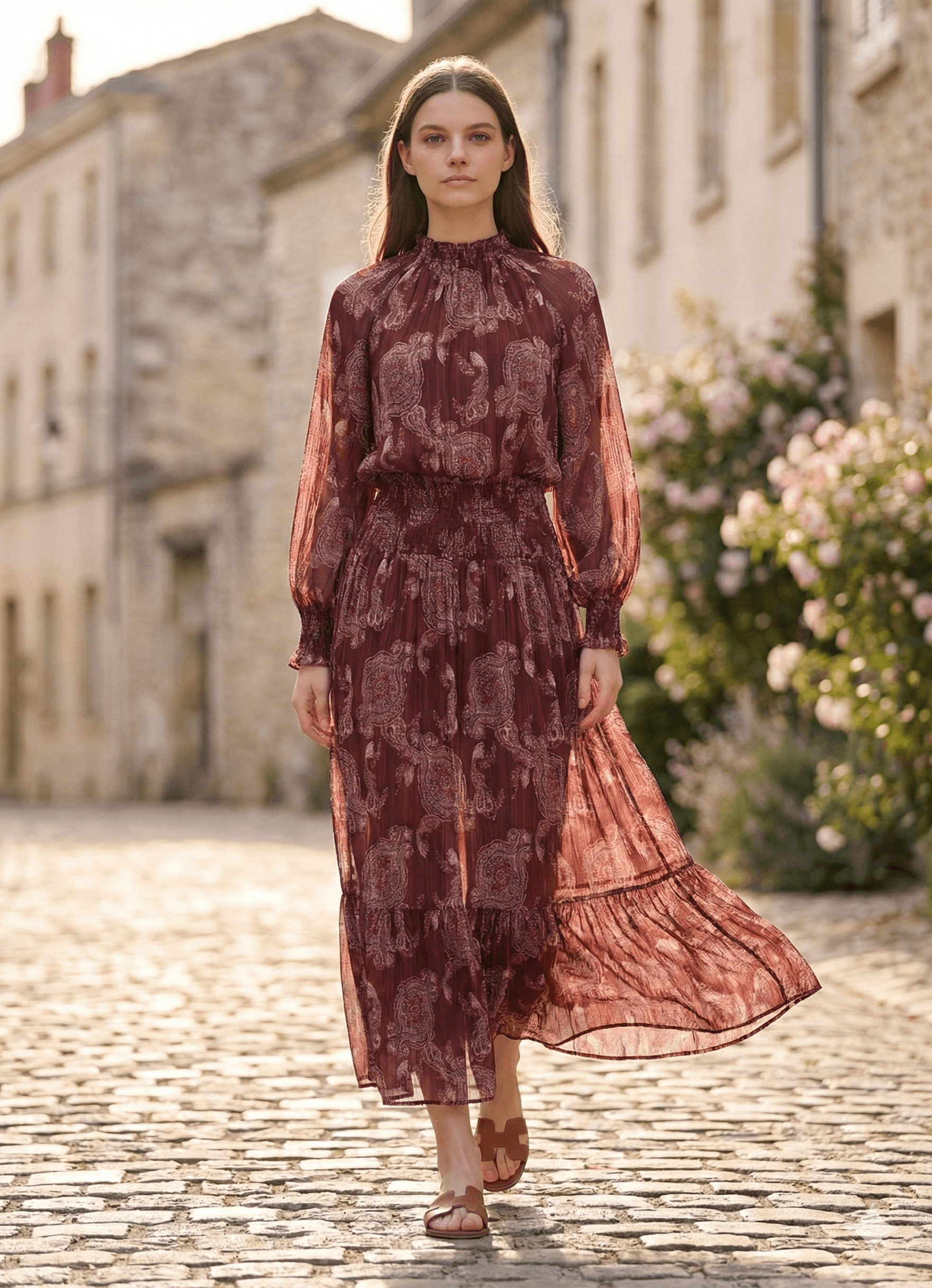 Robe Longue Bohème à Imprimé fleur Tsniout - image 1