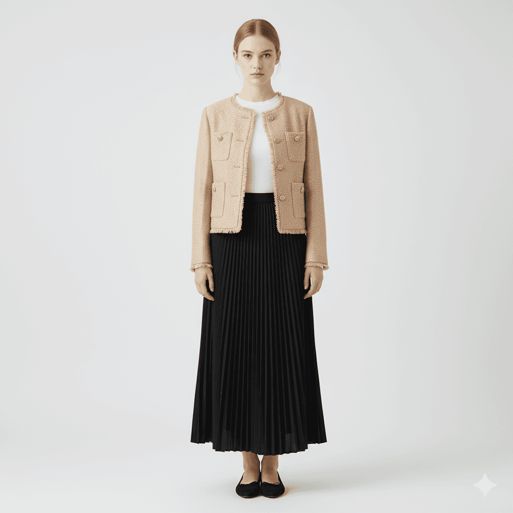 Veste courte en tweed - image 1