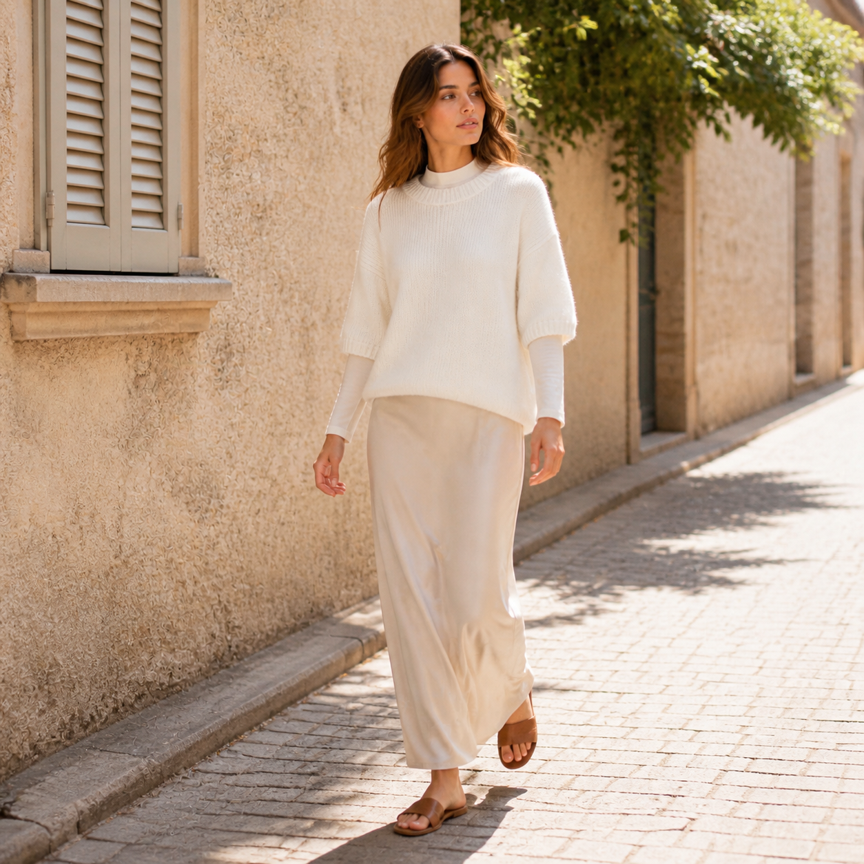 Pull écru en maille bébé alpaga Tsniout — vue 4 — Alpaga 30 %, acrylique 38 %, polyamide 32 %