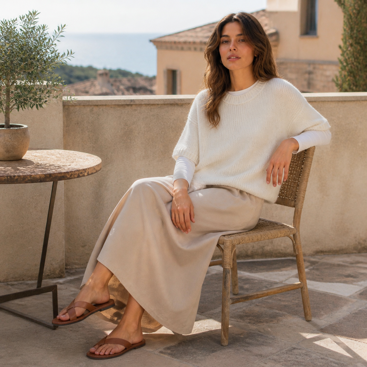 Pull écru en maille bébé alpaga Tsniout — vue 5 — Alpaga 30 %, acrylique 38 %, polyamide 32 %