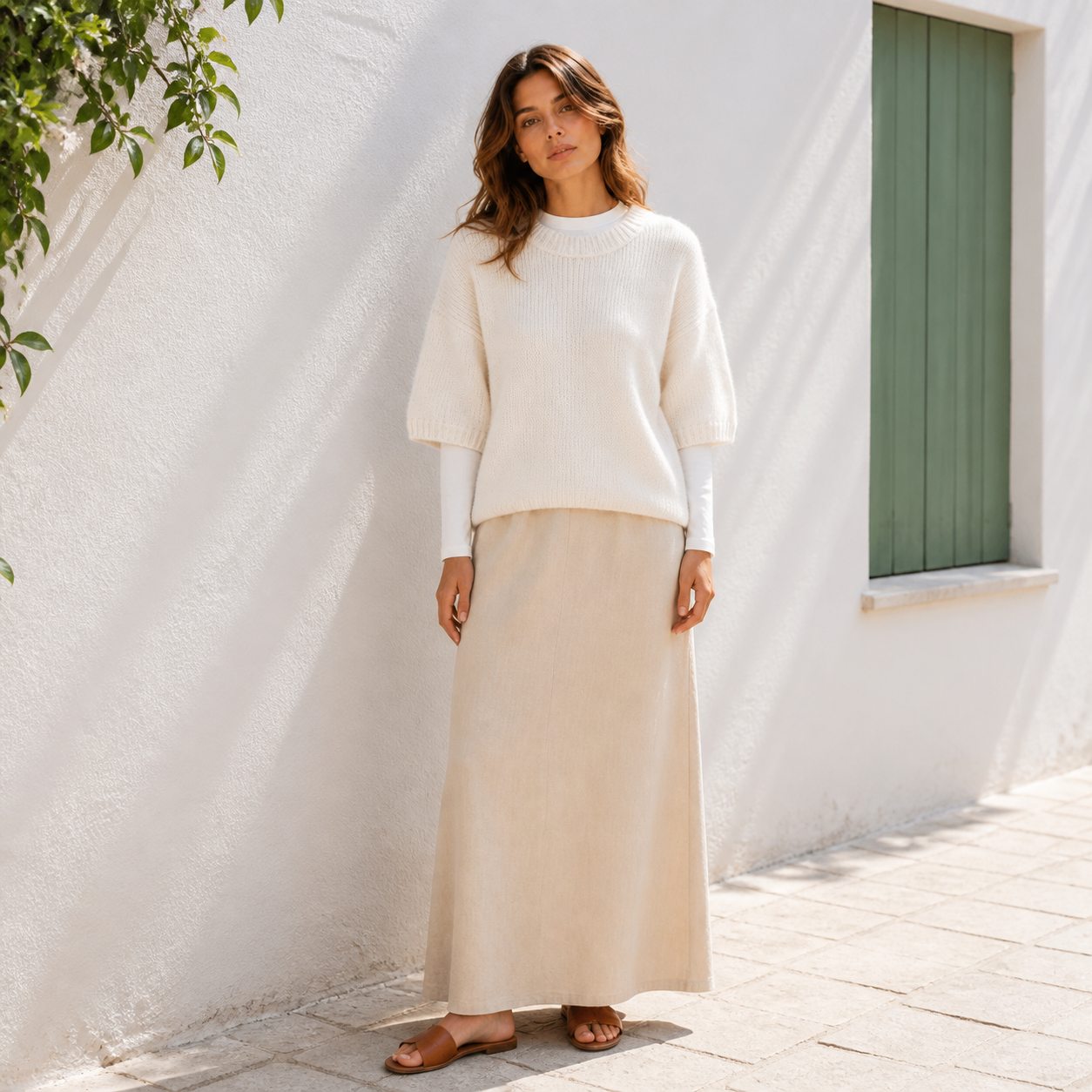Pull écru en maille bébé alpaga Tsniout — vue 6 — Alpaga 30 %, acrylique 38 %, polyamide 32 %