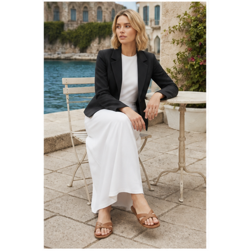 Blazer court noir Tsniout — vue 5 — Tissu souple noir, coupe tailleur