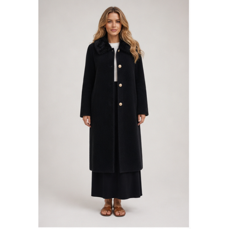Manteau long fausse fourrure Tsniout — Fausse fourrure douce, coupe longue