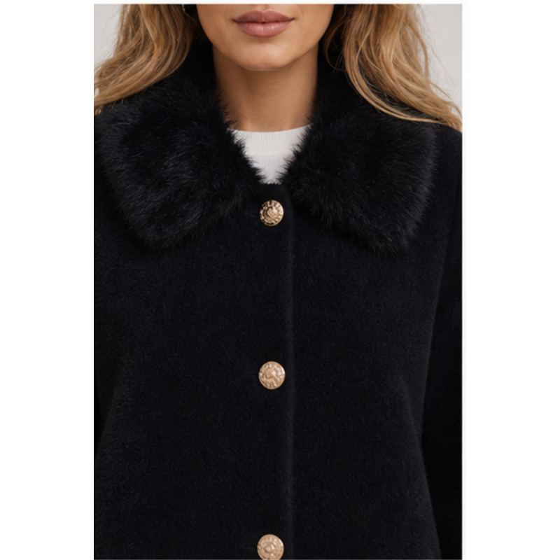 Manteau long fausse fourrure Tsniout — vue 4 — Fausse fourrure douce, coupe longue