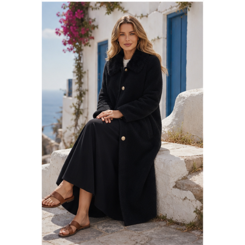 Manteau long fausse fourrure Tsniout — vue 5 — Fausse fourrure douce, coupe longue
