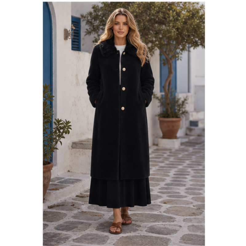 Manteau long fausse fourrure Tsniout — vue 6 — Fausse fourrure douce, coupe longue