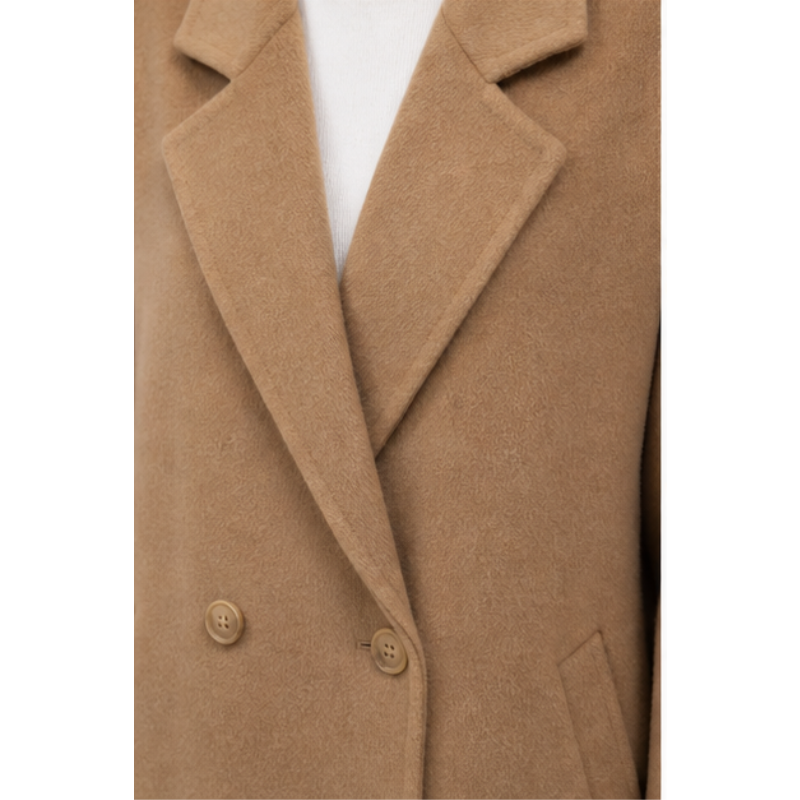 Manteau long camel en laine fait main Tsniout — vue 4 — Drap 70 % laine, 30 % polyester